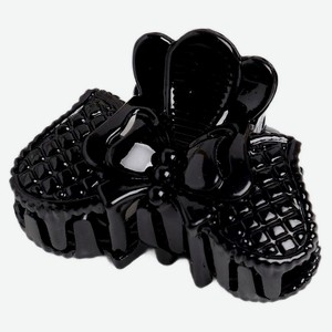 Краб для волос Глянец бабочка в сеточке черный, 4 см