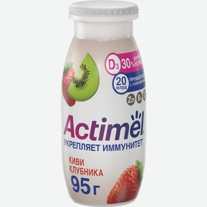 Продукт кисломолочный ACTIMEL Киви клубника с цинком 1,5% без змж, Россия, 95 г