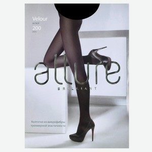 Колготки Allure Velour 200 den черные, размер 3