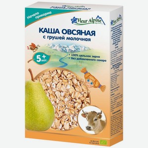 Каша молочная детская Fleur Alpine Овсяная с грушей, с 5 месяцев, 200г, 200 г