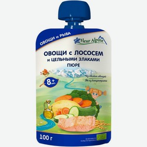 Пюре Fleur Alpine овощное с лососем с 8 месяцев 100г, 100 г