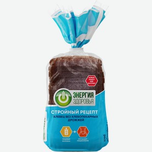 Хлеб ЭНЕРГИЯ ЗДОРОВЬЯ Стройный рецепт без хлебопекарных дрожжей нар, Россия, 350 г