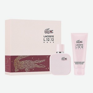 LACOSTE Подарочный набор женский L.12.12 Rose Set, Парфюмерная вода, спрей 50 мл + Лосьон для тела 100 мл