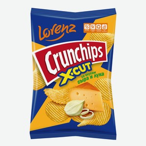 Чипсы картофельные рифленые Crunchips. X-Cut со вкусом сыра