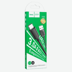 Кабель Hoco X88 Gratified USB Type-C 3А черный 1 м