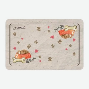 Коврик под миску Triol Косточки 43 x 28 см
