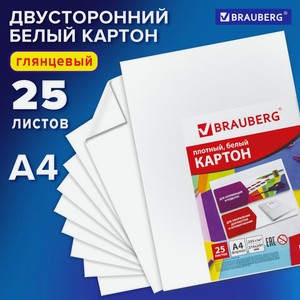 Картон белый А4 мелованный 25л