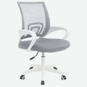 Кресло CROMEX Top белый пластик, серая ткань/сетка