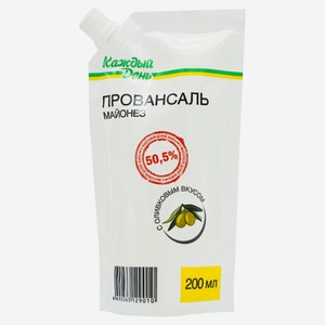 Майонез «Каждый День» оливковый 50,5% охлажденный, 200 мл
