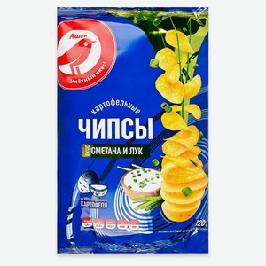 Чипсы картофельные АШАН Красная птица со вкусом сметаны и лука, 120 г