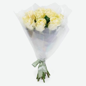 Букет живых срезанных цветов Фаворит из 11 роз в упаковке в ассортименте h 60 см, 1 шт