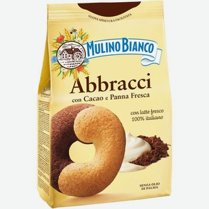 Печенье Mulino Bianco Abbracci сдобное с какао и сливками 350г, 350 г