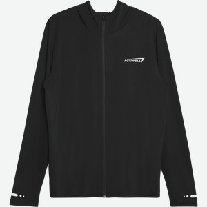 Толстовка спортивная мужская ACTIWELL с капюшоном, черная, Арт. AW25107-02