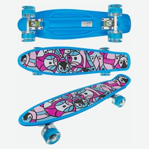 Скейт Navigator голубой с рисунком, 57х24х16 см
