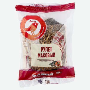 Рулет АШАН Красная птица с маком, 90 г