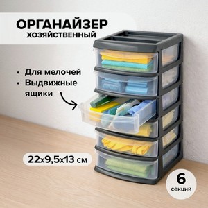 Бокс универсальный, 6 секций, 22х9,5х13 см