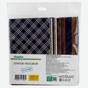 Платок «Каждый день» носовой мужской 2 шт, 40х40 см