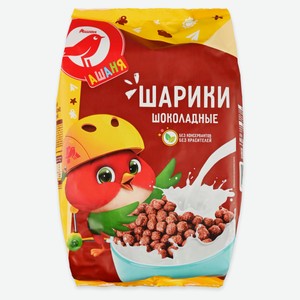 Готовый завтрак АШАН Красная птица Шарики шоколадные Беларусь, 250 г