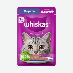 Влажный полнорационный корм WHISKAS для взрослых кошек паште