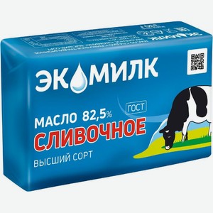 Масло Экомилк Традиционное сладко-сливочное несоленое 82.5% БЗМЖ 330г, 330 г
