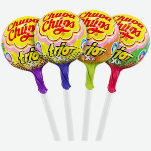 Карамель Chupa Chups XXL Trio с жевательной резинкой в ассортименте 29г, 29 г