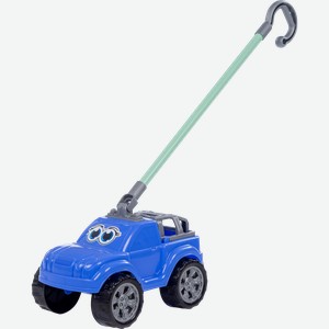 Автомобиль-каталка ПОЛЕСЬЕ Боби, с ручкой, синий, Арт. 75014