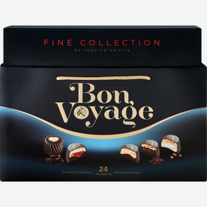Набор конфет подарочный BON VOYAGE PREMIUM ассорти, синяя коробка в сумочке, 370г