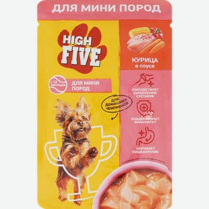 Корм консервированный для собак HIGH FIVE с курицей в соусе, для мелких пород, 85г