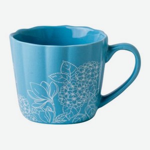 Кружка фарфоровая Гортензия 370мл в ассортименте