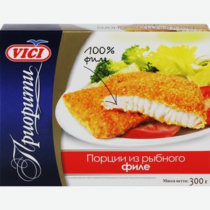 Минтай VICI порции филе в панировке, 300г