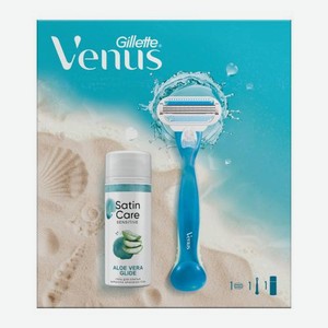 Подарочный набор Gillette Venus Smooth Гель для бритья Satin Care 75мл + Бритва с 1 кассетой в ассортименте