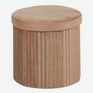 Пуф с отделением для хранения круглый бежевый, 42x42x42 см