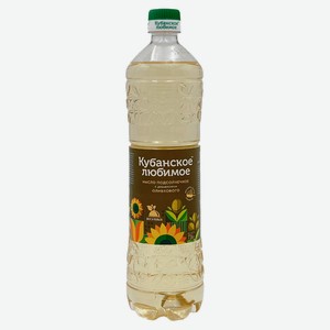 Масло подсолнечное «Кубанское любимое» с добавлением оливкового рафинированное, 800 мл