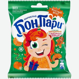 Мармелад Бон Пари Новогодний микс Мандарин и имбирный пряник 100г, 100 г