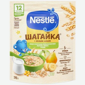 Каша Nestlé Шагайка яблоко-банан-груша с 12 мес. 190г, 190 г