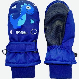 Рукавицы непромокаемые детские INWIN на флисе, с принтом динозавр, Арт. M-124-LN