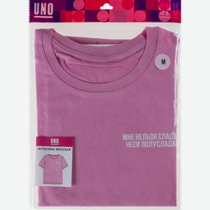 Футболка Uno женская розовая 2120203001 р.s-xl в ассортименте