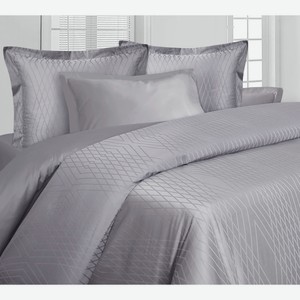 КПБ евро Royal н(2)70х70 и (2)50х70, Сатин-Жаккард, 100% хлопок, серебристый