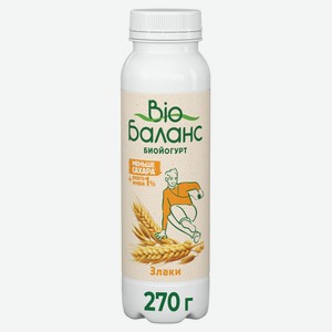 Биойогурт питьевой «Bio-Баланс» злаки 1% БЗМЖ, 270г