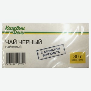 Чай черный «Каждый День» с бергомотом, 20x1,5 г