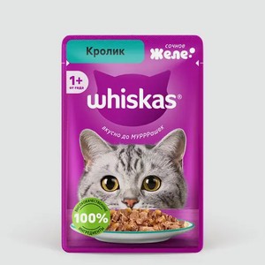 Корм для кошек «Whiskas» желе с кроликом, 75 г