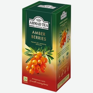 Чай Ahmad Tea Янтарные ягоды с облепихой чёрный листовой, 45г