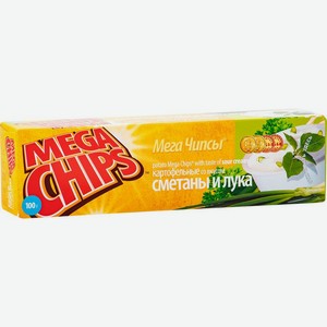 Чипсы картофельные Mega Chips со вкусом сметаны и лука, 100г