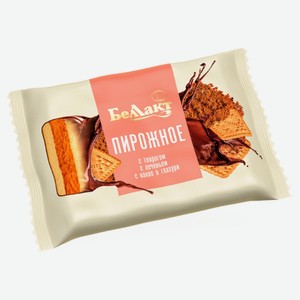 Пирожное с творогом «Беллакт» с печеньем с какао в глазури 24% БЗМЖ Беларусь охлажденное, 75 г