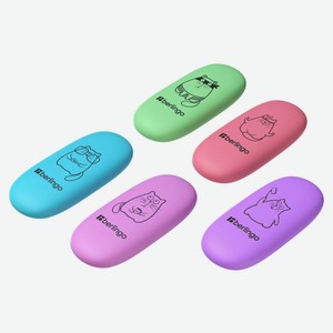 Ластик Berlingo Lazy Cats овальный термопластичная резина, 49х23х9 мм, 1 шт в ассортименте
