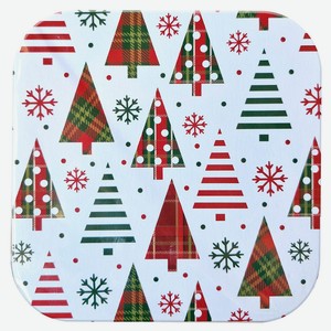 Подставка под горячее деревянная Вокруг света Елочки мини, 14,5 см