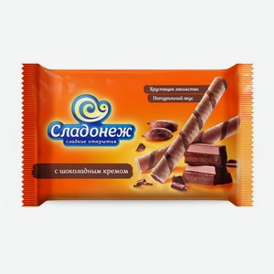 ТРУБОЧКИ ВАФЕЛЬНЫЕ С ШОКОЛАДНЫМ КРЕМОМ 175Г СЛАДОНЕЖ. Цена указана по карте  Премия . Цена без карты 52,61 руб