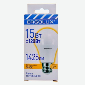 Лампа Светодиодная Эрголюкс Led-a60 15вт E27 В Ассортименте