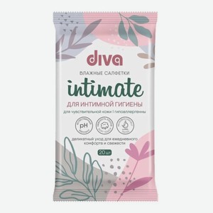 Салфетки Влажные Дива Д/интимной Гигиены Д/чувств Кожи 20шт