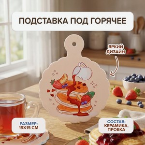 Подставка под горячее, O Kitchen, 19х15 см, в ассортименте